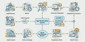 Flowchart illustrating the process of implementing effective age verification systems