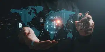 AI in e-commerce regulatory compliance with legal documents and ethical scales