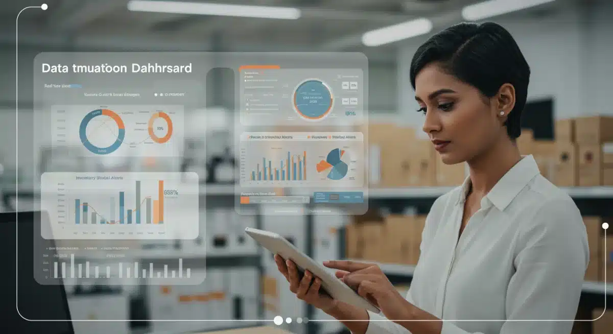 Retail manager monitoring AI inventory dashboard for real-time insights