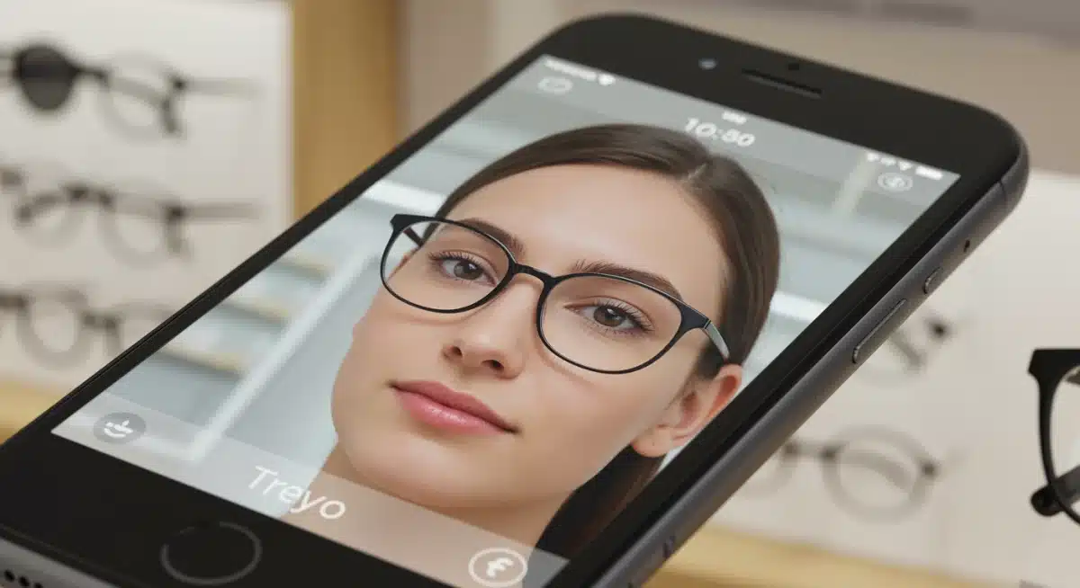 Augmented reality try-on for eyeglasses on a smartphone