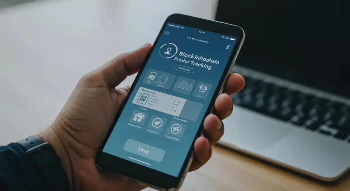 Smartphone app demonstrating blockchain product traceability for consumer verification.