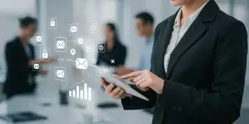 CAN-SPAM Compliance 2025: Avoid 25% Fines in Email Marketing Businesswoman reviewing CAN-SPAM compliance for 2025 email marketing strategy