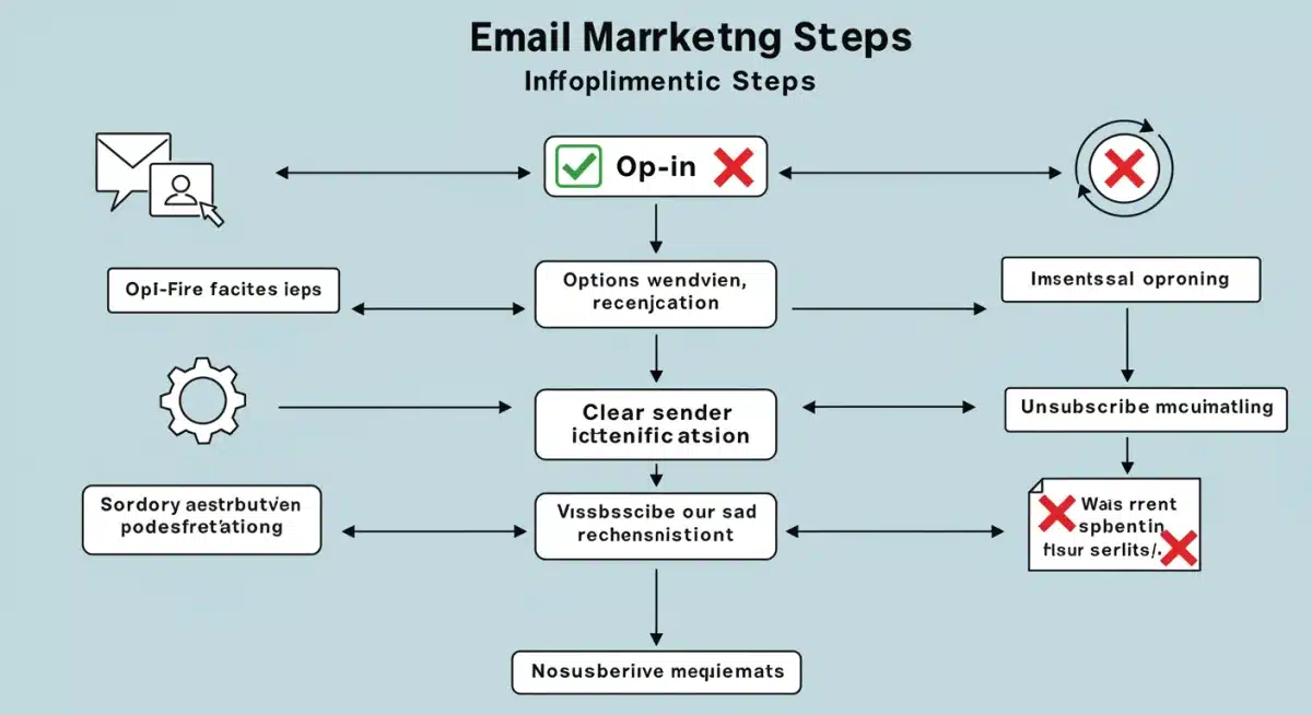 Infographic outlining key CAN-SPAM compliance steps for email marketers