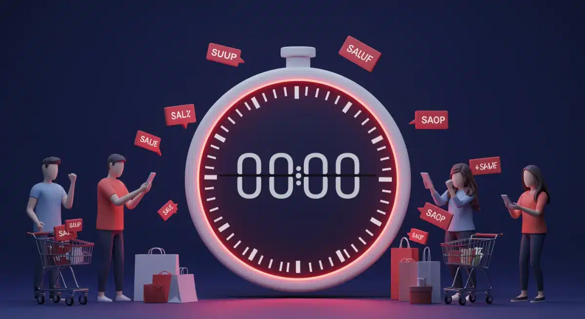 Countdown timer creating urgency for flash sales and limited drops.