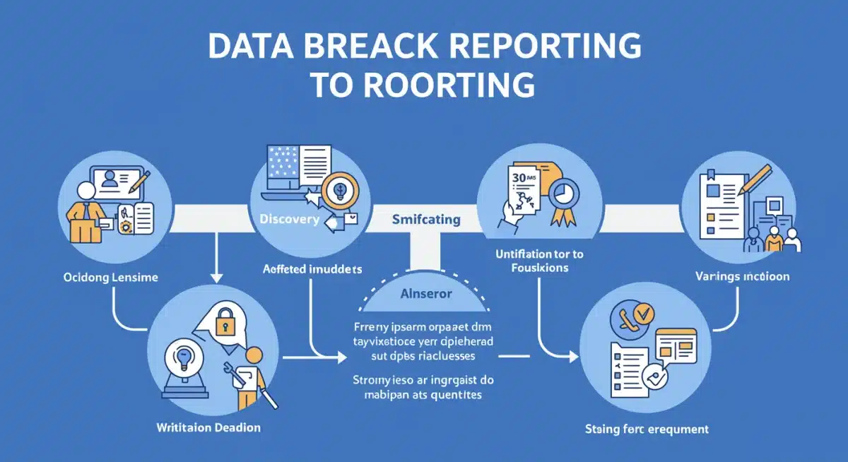 Infographic detailing a data breach reporting timeline with state-specific deadlines.