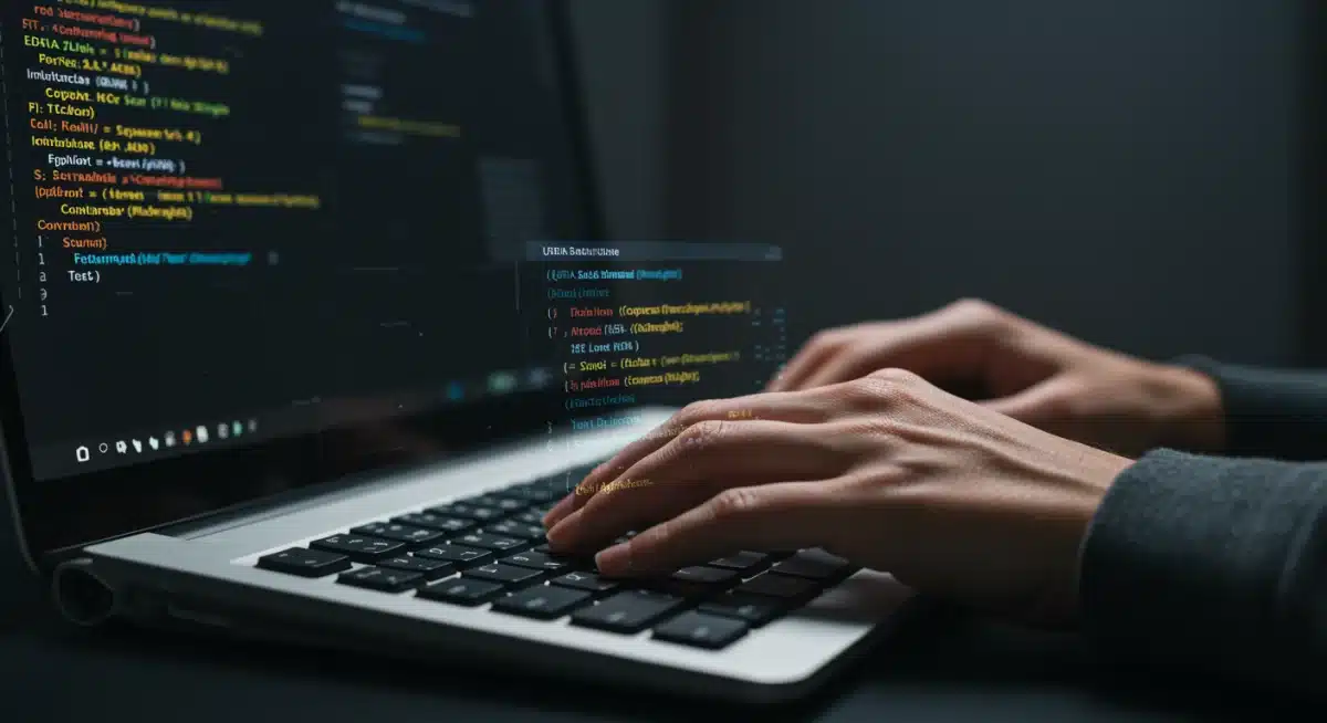 Developer implementing web accessibility code for ADA compliance
