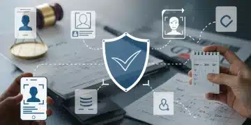 2025 Online Age Verification Laws: Protect Your Business Digital age verification shield protecting against legal penalties in 2025