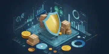 Digital shield protecting e-commerce transactions, symbolizing chargeback management success