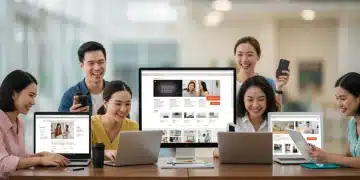 Diverse users engaging with accessible e-commerce website 2025