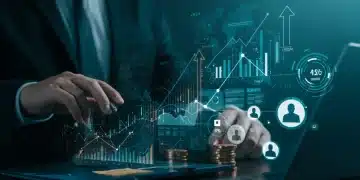 E-commerce subscription growth chart with upward trends and financial indicators for 2025.