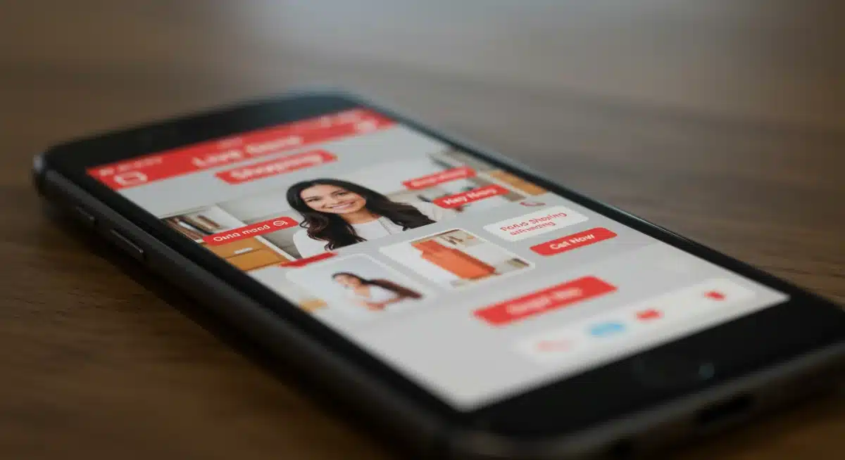 Live shopping event on a smartphone, interactive e-commerce experience