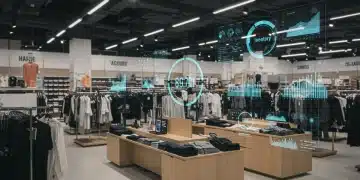 Predictive analytics dashboard showing demand forecasts for US retailers