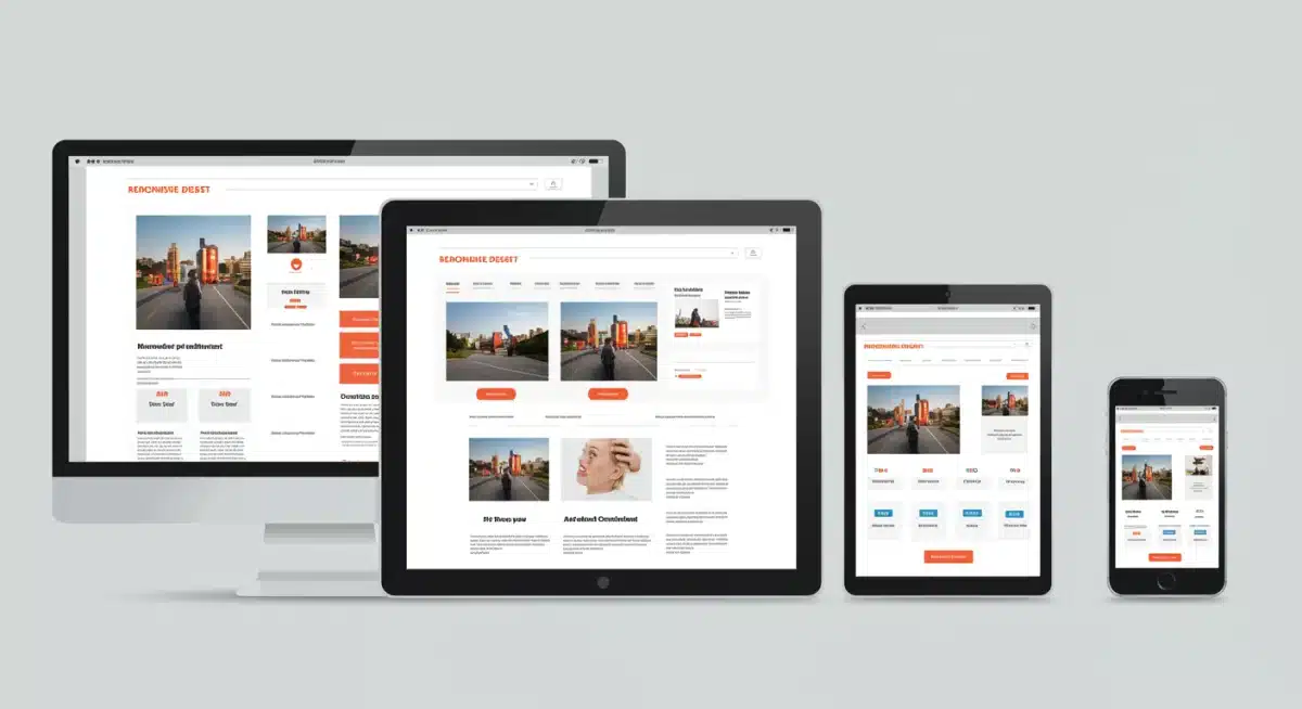 Responsive design adapting e-commerce website across desktop, tablet, and smartphone