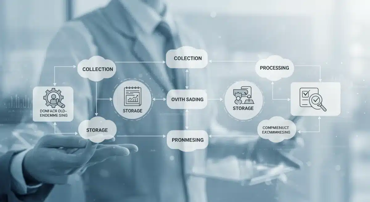 Flowchart illustrating secure data handling processes for e-commerce compliance.