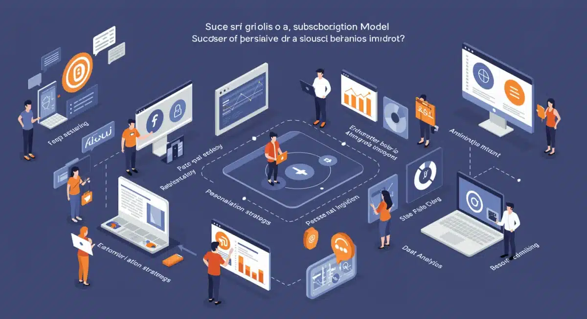 Infographic detailing components of successful subscription models and their impact on customer lifetime value.