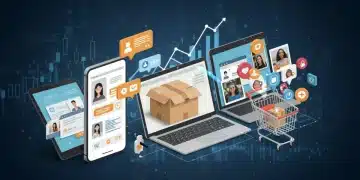 Digital collage of user-generated content driving e-commerce trust and financial growth