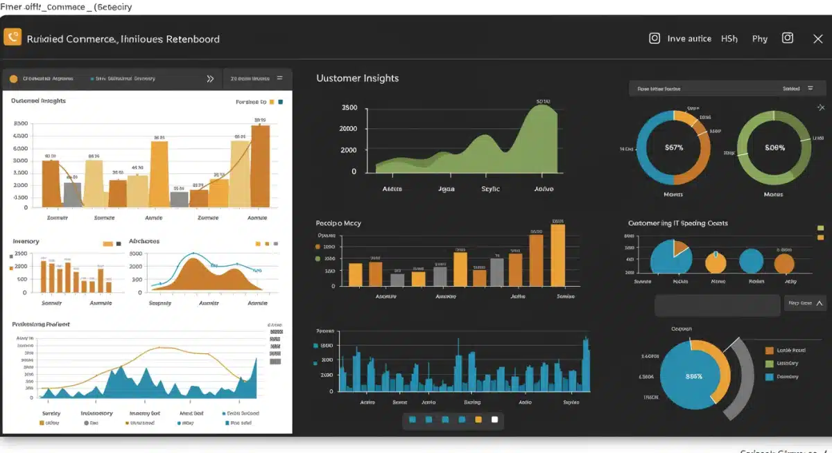 Unified commerce dashboard showing consolidated retail metrics and IT cost savings.