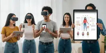 Diverse customers using virtual try-on for apparel shopping